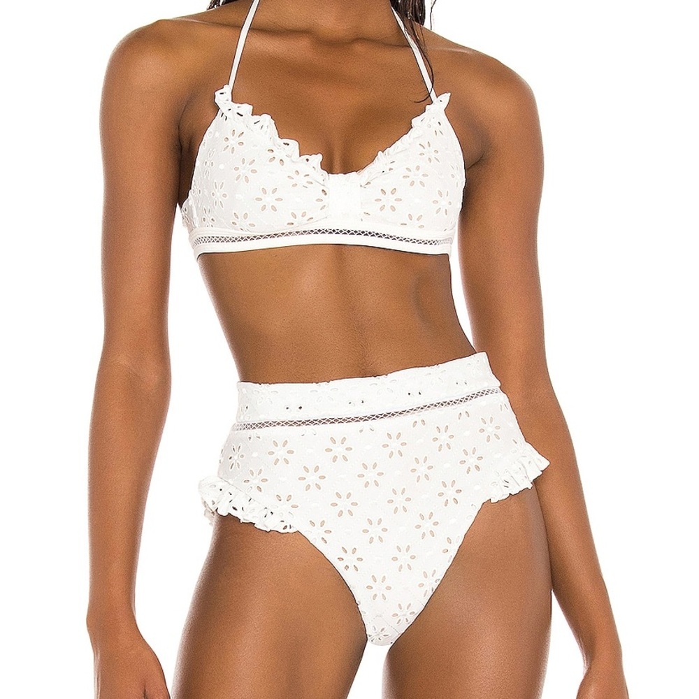 Tularosa White Eyelet Bikini Set